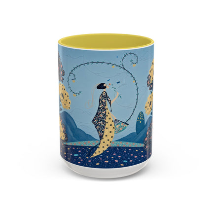🌼🦋 The Enchanted Butterfly Garden Promenade Colorful Mug – Art Deco Floral Whimsy