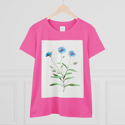 Blue Strawflower by Anselmus Boëtius de Boodt Women's Midweight Cotton Tee