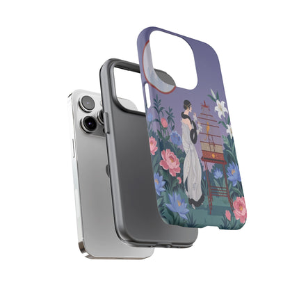 🌸🐦 The Lady Of The Garden Birdcage Phone Case – Art Deco Floral Elegance