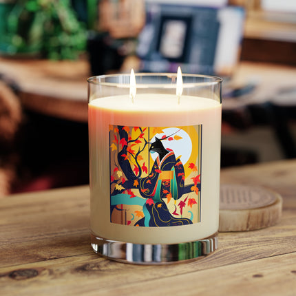 Black Cat in Kimono Scented Candle - Full Glass, 11oz
