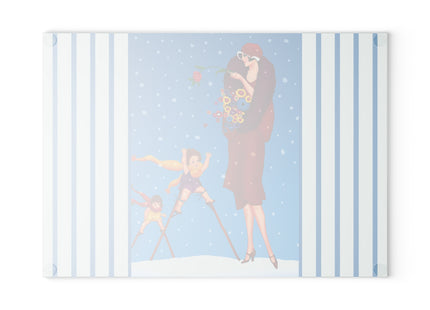Snowfall & Couture Glass Cutting Board