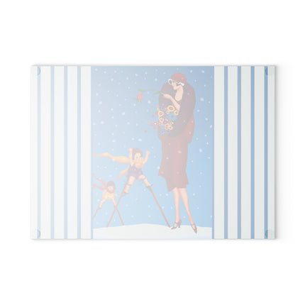 Snowfall & Couture Glass Cutting Board