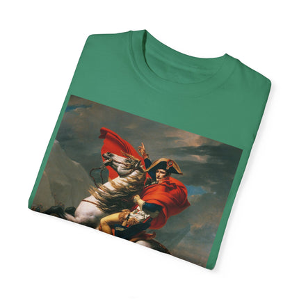 Napoleon Crossing the Alps by Jacques-Louis David Unisex Garment-Dyed T-shirt