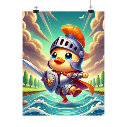 🦆⚔️ Valiant Duck Matte Vertical Poster – Courage, Adventure & Heroic Charm