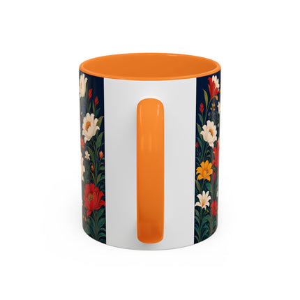 🌺🐦 The Enchanted Birdcage Garden Colorful Mug – Art Deco Floral Fantasy