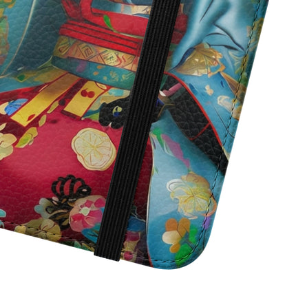 🌸✨ Cyberpunk Geisha Flip Case – Neon Elegance & Futuristic Grace