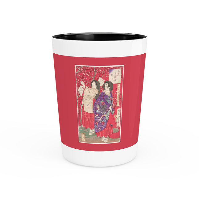 Wood for the Plum Tree by Tsukioka Yoshitoshi Ceramic Shot Glass