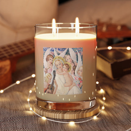 Madonna with Child Surrounded by Musical Angels Scented Candle - Full Glass, 11oz