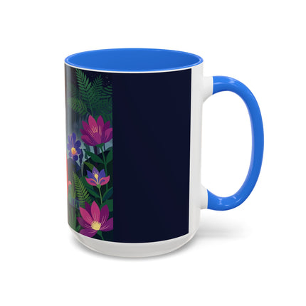 Moonlight Waltz Among The Blossoms Colorful Mugs – Art Deco Floral Enchantment