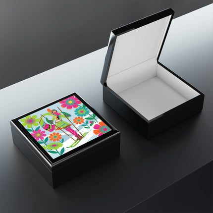 🎿🌸 The Winter Flower Adventurer Jewelry Box – Colorful Ski Fantasy