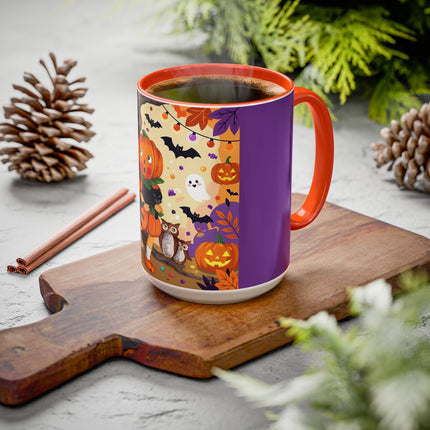 🎃🐈‍⬛ The Pumpkin Child’s Halloween Parade Colorful Mug – Whimsical Storybook Charm