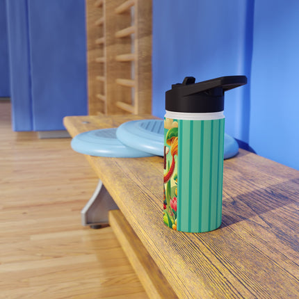 Dragon Dance on Wheels Stainless Steel Water Bottle, Standard Lid