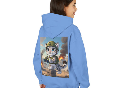 Snow Leopard Lookout Youth Heavy Blend Hooded Sweatshirt