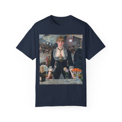 A Bar at the Folies-Bergère by Edouard Manet Unisex Garment-Dyed T-shirt