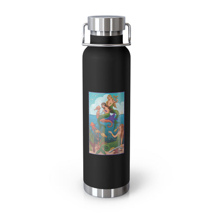 Three Mermaids with Strings of Pearls by Carlo Chiostri Copper Vacuum Insulated Bottle, 22oz