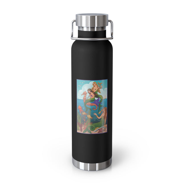 Three Mermaids with Strings of Pearls by Carlo Chiostri Copper Vacuum Insulated Bottle, 22oz