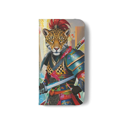 🐆⚔️ Circuit Samurai Jaguar Flip Case – Neon Power & Electric Honor