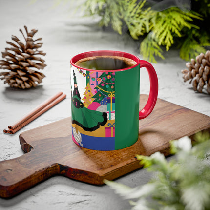 🎄🎁 The Emerald Christmas Belle Colorful Mug – Colorful Holiday Fashion Fantasy