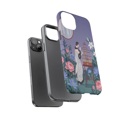 🌸🐦 The Lady Of The Garden Birdcage Phone Case – Art Deco Floral Elegance