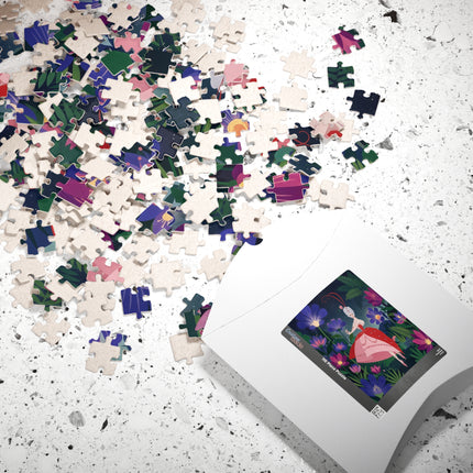 🌺✨ The Lady Of The Starlit Enchanted Garden Puzzle – Art Deco Floral Fantasy