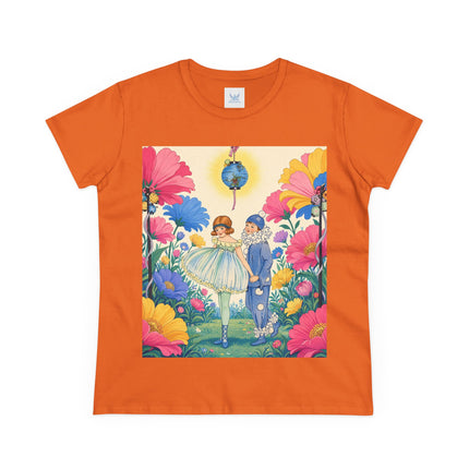 🌸🏮 The Lantern Garden Stroll Cotton Tee – Art Deco Floral Whimsy