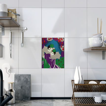 Two Pierrots Ceramic Tile