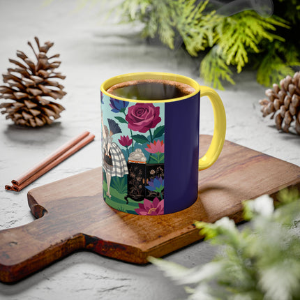 The Lady Of The Lotus Garden Colorful Mugs – Art Deco Botanical Elegance
