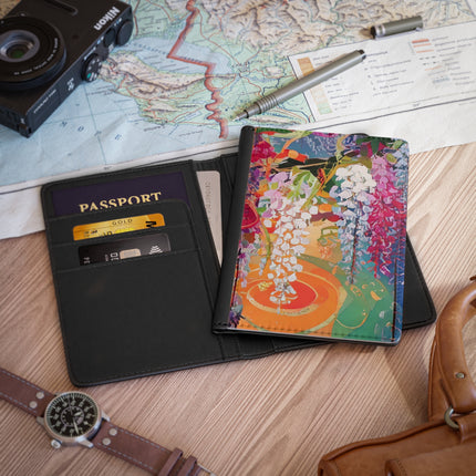Golden Wisteria Elegance Passport Cover