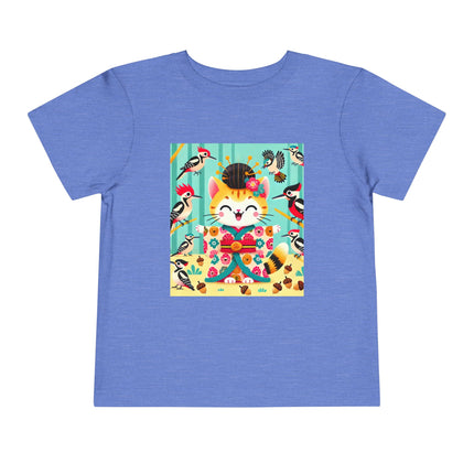 Geisha Kitten in the Woodpecker Grove Toddler Short Sleeve Tee