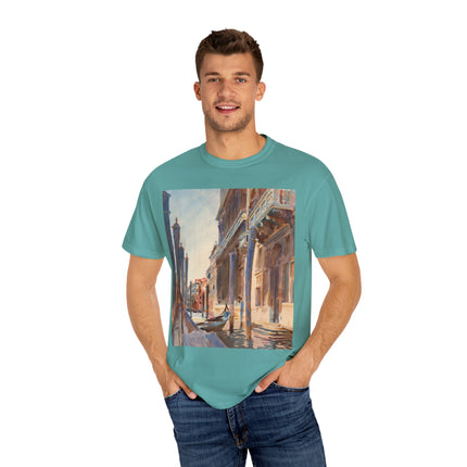 Gondola Moorings on the Grand Canal by John Singer Sargent  Unisex Garment-Dyed T-shirt