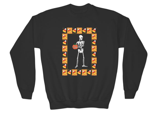 Candy Corn Skeleton Youth Crewneck Sweatshirt