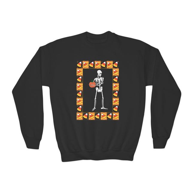 Candy Corn Skeleton Youth Crewneck Sweatshirt