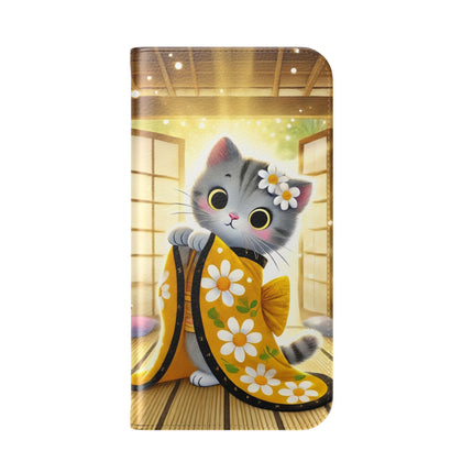 🐱🍵 Playful Kitten in the Tea Room Flip Case – Curious Charm & Cozy Whimsy