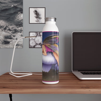 Slumbering Fairy on a Mushroom Slim Water Bottle