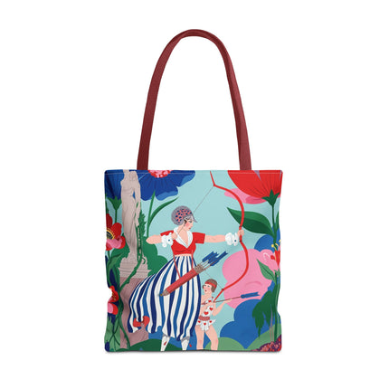 🏹🌺 The Lady Of The Enchanted Garden Archery Tote Bag – Art Deco Floral Adventure