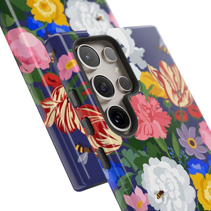 Midnight Floral Bouquet Phone Case – Vibrant Blooms & Enchanted Garden