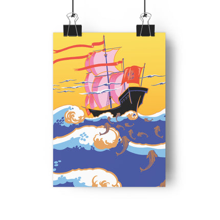 Golden Seas and Whimsical Dreams Giclée Art Print