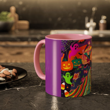 🌈👻 The Rainbow Ghost Masquerade Colorful Mug – Colorful Halloween Charm