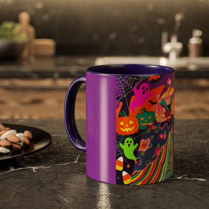 🌈👻 The Rainbow Ghost Masquerade Colorful Mug – Colorful Halloween Charm