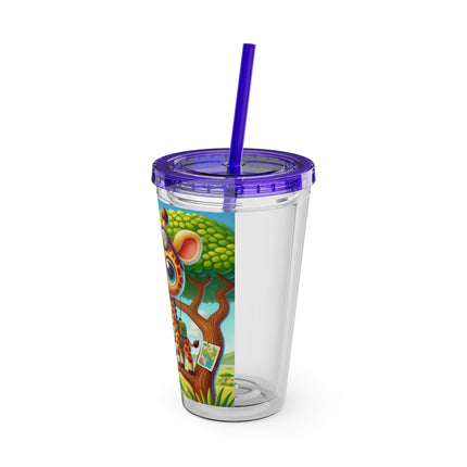 Giraffe Lookout Sunsplash Tumbler with Straw, 16oz
