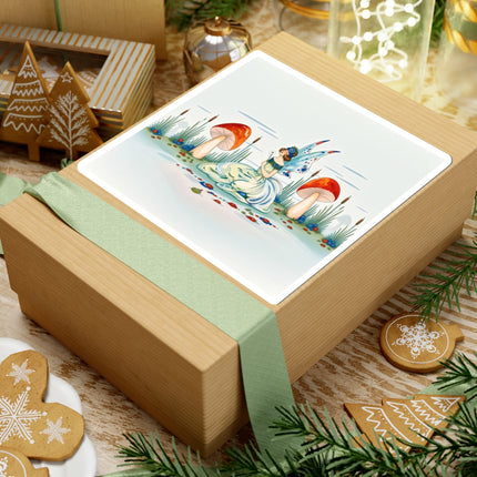 🧚🍄 The Fairy Of The Scarlet Mushrooms Kiss-Cut Stickers – Art Deco Woodland Fantasy