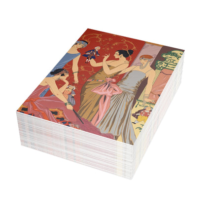 🎭🌹 Les Marionnettes Postcards With Envelopes – George Barbier Art Deco Fashion Elegance