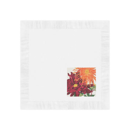 Dahlia Flower by Tanigami Kônan White Coined Napkins