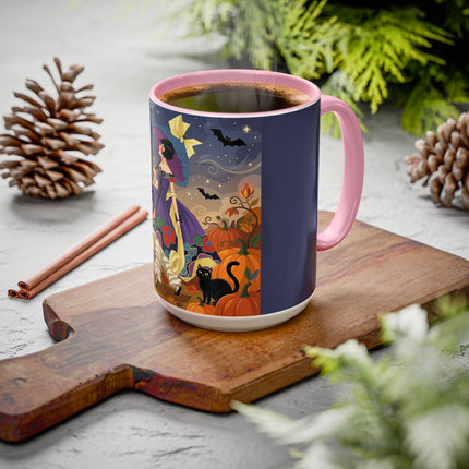 🌙🎃 The Moonlit Garden Walk Colorful Mug – Elegant Halloween Charm
