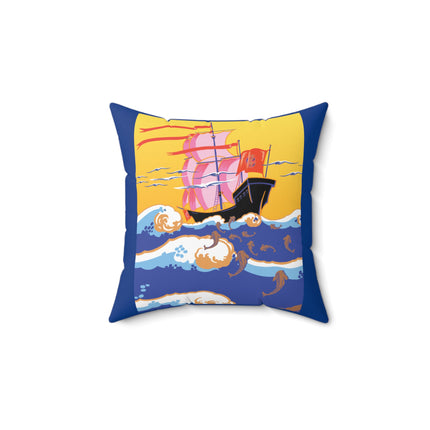 Golden Seas and Whimsical Dreams Spun Polyester Square Pillow