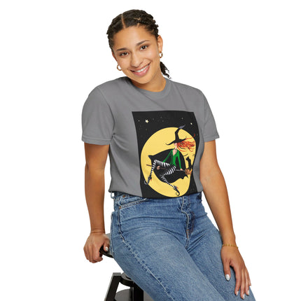 A Witch’s Moonlit Flight Unisex Garment-Dyed T-shirt