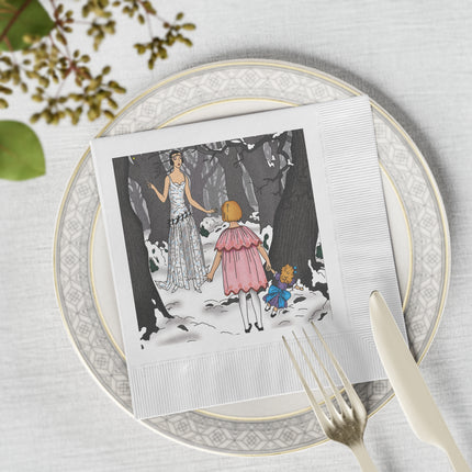 Fairy Tale Elegance White Coined Napkins