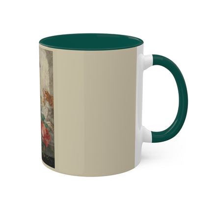 A Basket with Flowers by Herman Henstenburgh Colorful Mugs, 11oz