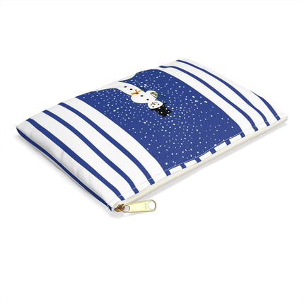 Snowman in Falling Snow Accessory Pouch