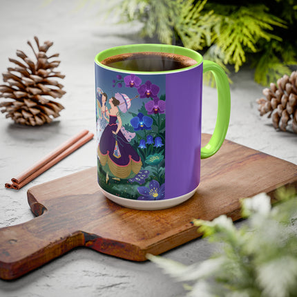 The Ladies Of The Moonlit Garden Colorful Mugs – Art Deco Floral Elegance
